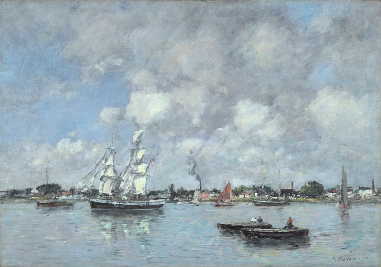 Bordeaux, Hajók a Garonne-on, 1876 alkotó: Eugene Louis Boudin