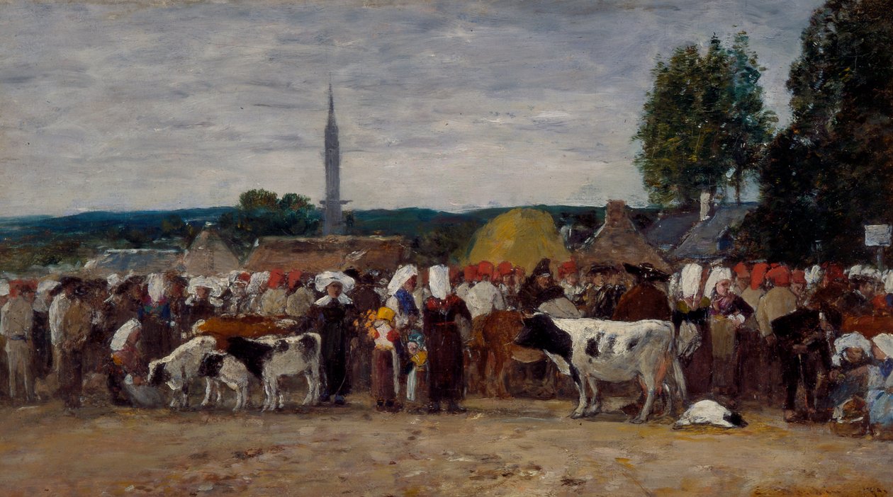 Vásár Bretagne-ban, 1874 alkotó: Eugene Louis Boudin