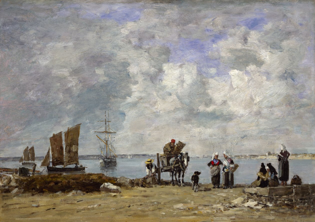 Halászfeleségek a tengerparton, 1872 alkotó: Eugene Louis Boudin