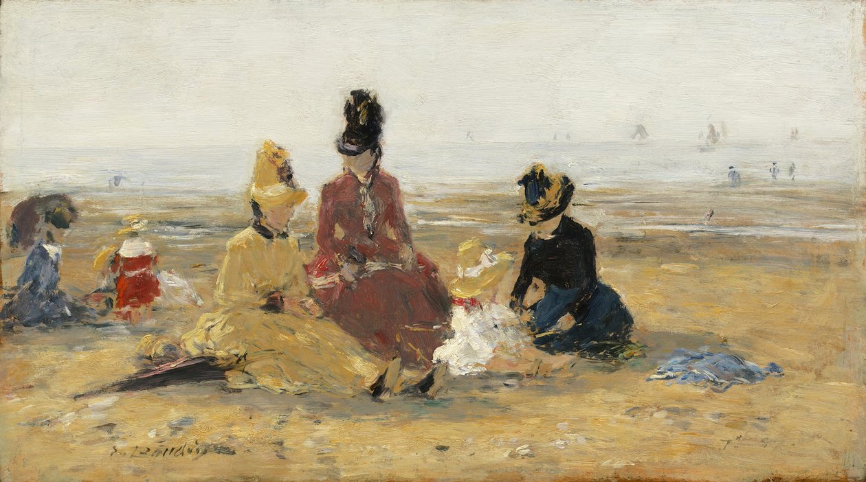 A tengerparton, Trouville, 1887 alkotó: Eugene Louis Boudin