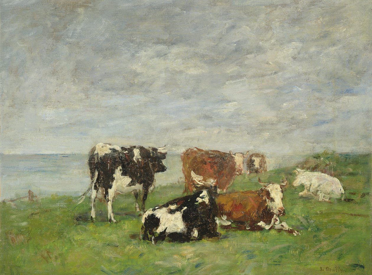 Legelő a tengerparton, 1880-85 körül alkotó: Eugene Louis Boudin