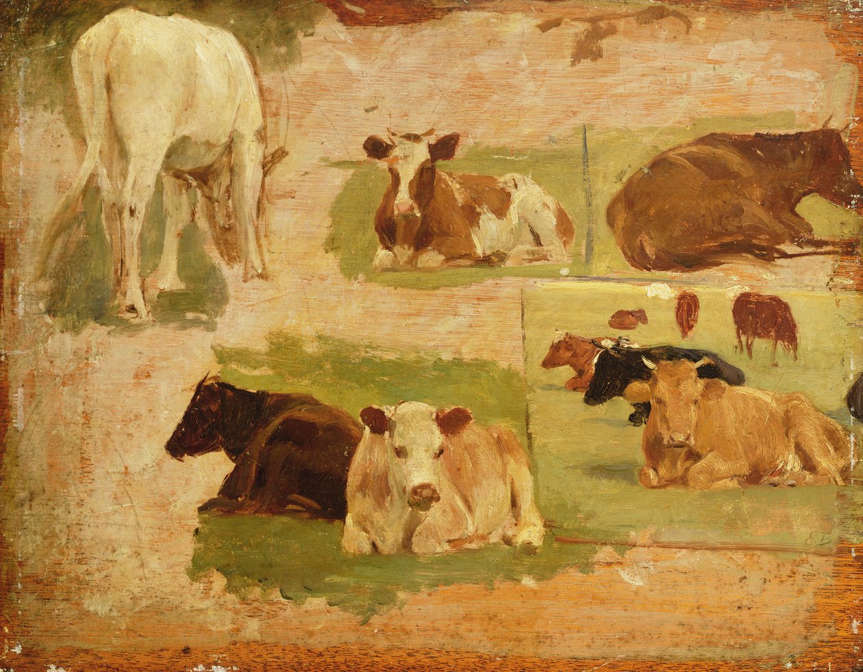 Tanulmány a tehenekről, 1860 körül alkotó: Eugene Louis Boudin