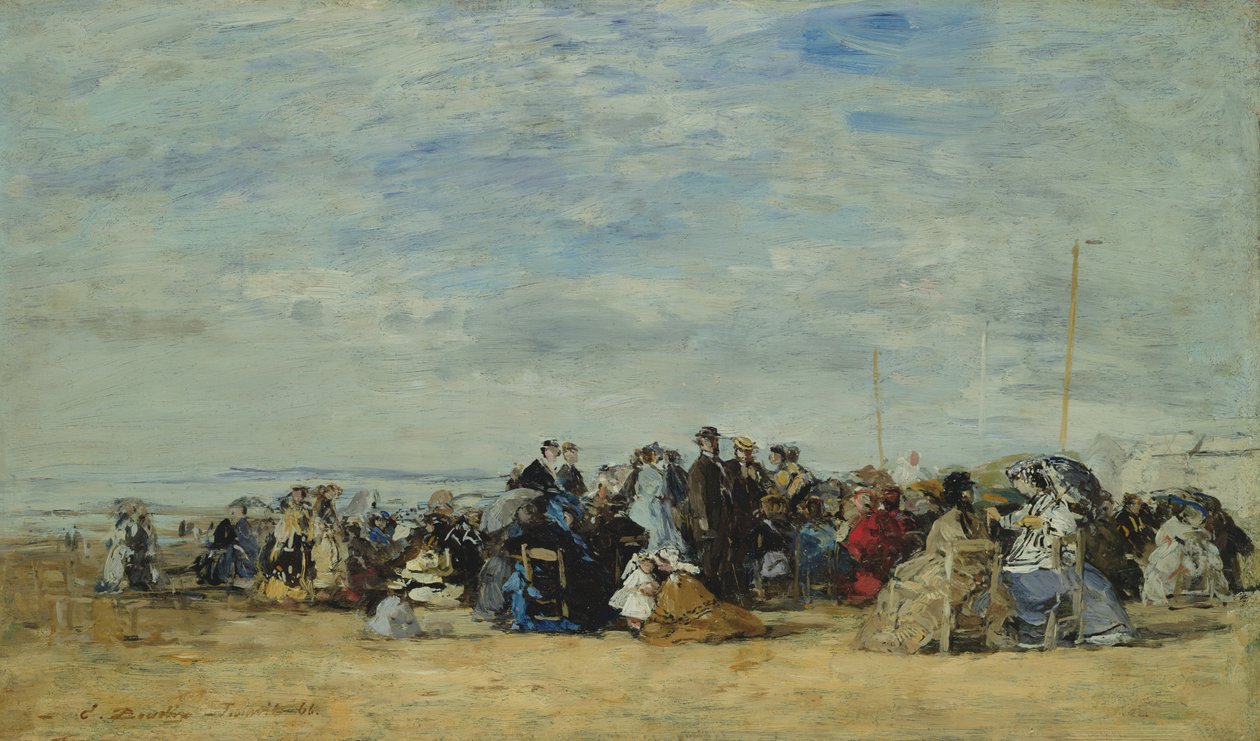 A trouville-i tengerpart, 1866 alkotó: Eugene Louis Boudin