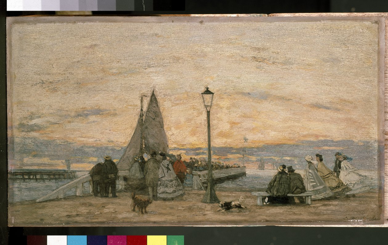A trouville-i móló: Naplemente, 1864 alkotó: Eugene Louis Boudin