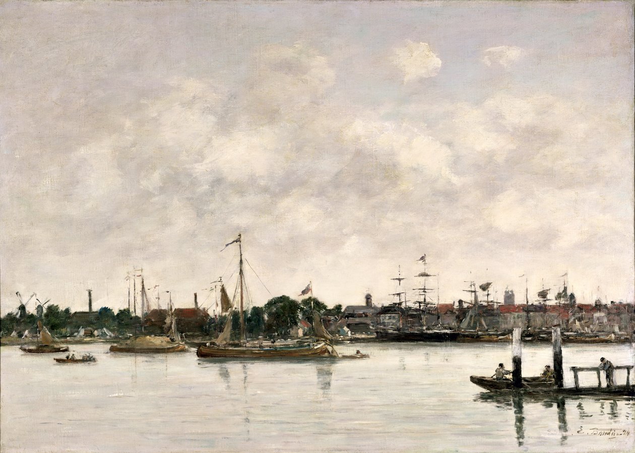 A Meuse Dordrechtben, 1874 alkotó: Eugene Louis Boudin