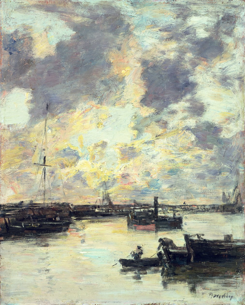 A kikötő, 1895 körül alkotó: Eugene Louis Boudin