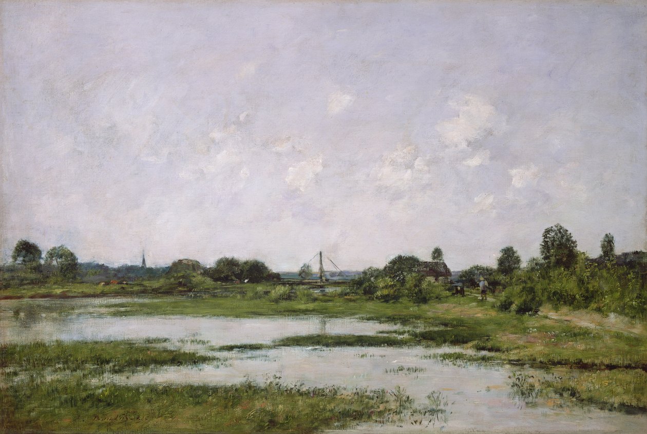 A Touques folyó partja Trouville-ben a tavaszi árapály idején alkotó: Eugene Louis Boudin