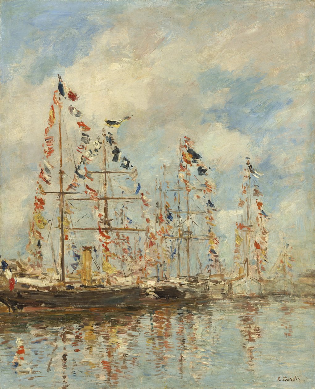 Yacht medence Trouville-Deauville-ben, 1895-1896 körül (olaj, fa) alkotó: Eugene Louis Boudin