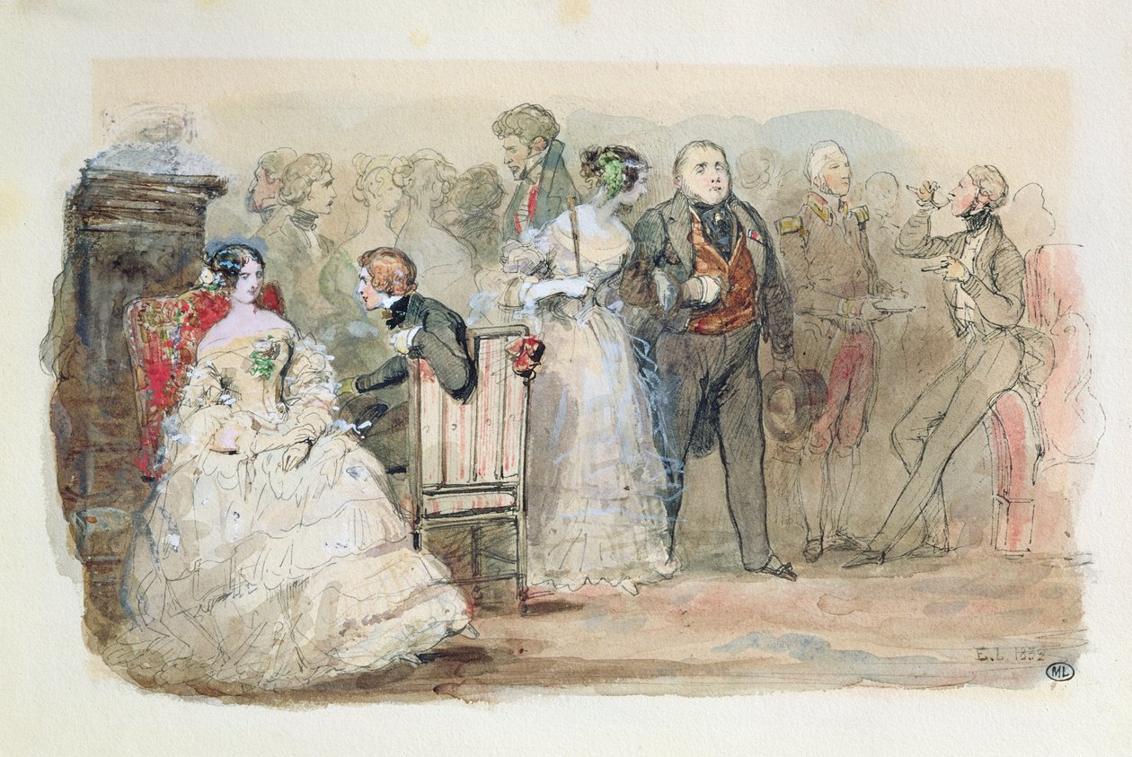 Egy fogadás Louis-Philippe (1830-48) uralkodása alatt, 1832 (toll, tinta és WC papíron) alkotó: Eugene Louis Lami
