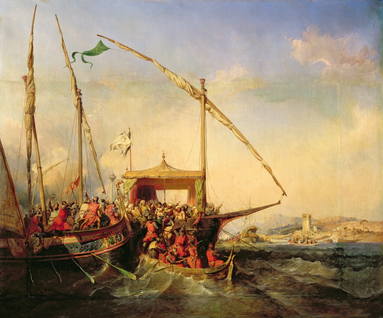 Imbre-i tengeri csata 1346-ban, 1842-ben alkotó: Eugene Modeste Edmond Lepoittevin