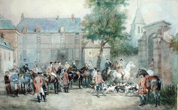 Indulás a vadászatra alkotó: Eugene Louis Lami