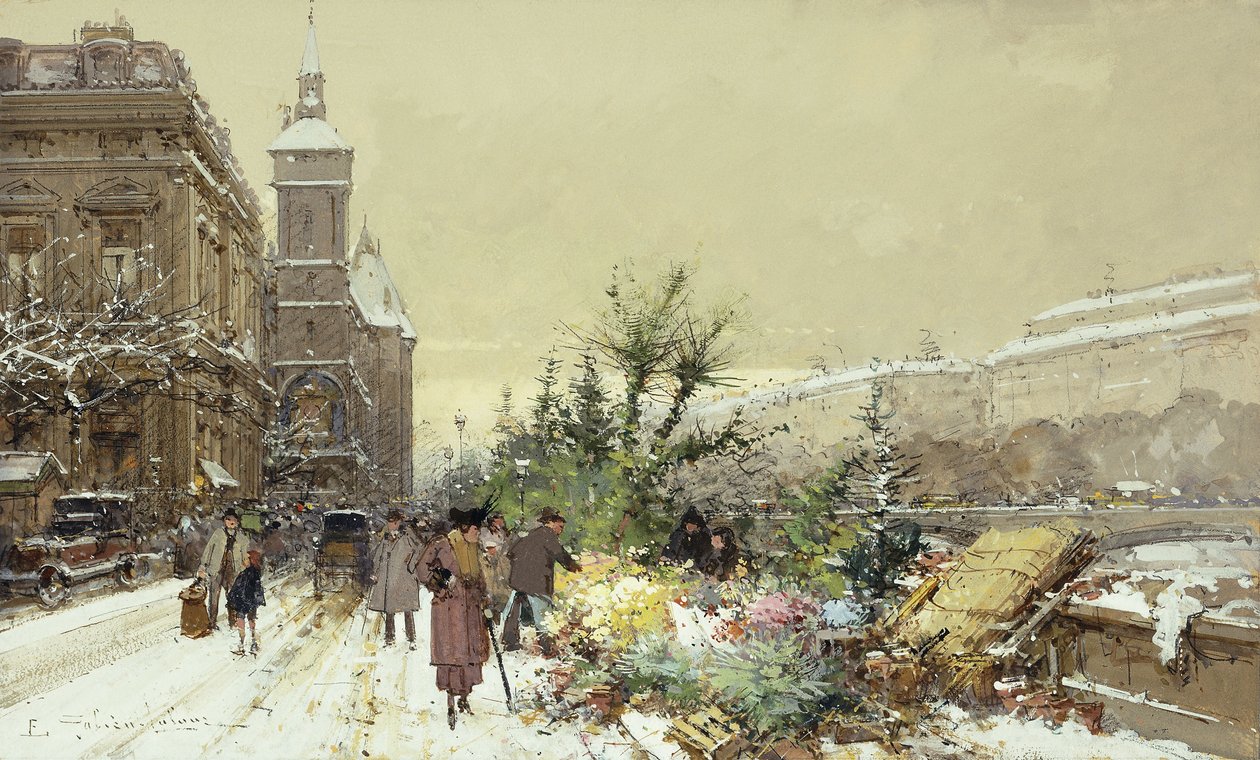 Virágpiac; Virágpiac alkotó: Eugene Galien Laloue