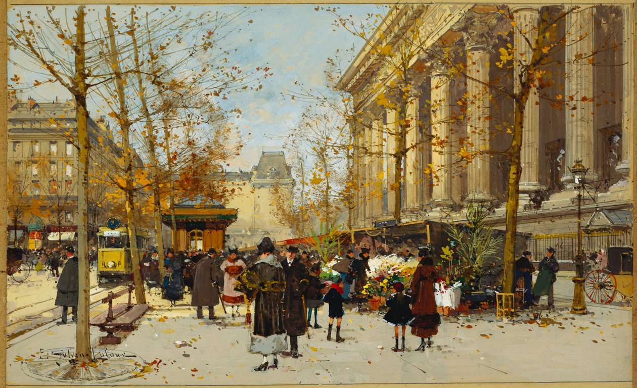 Virágséta (guache) alkotó: Eugene Galien Laloue