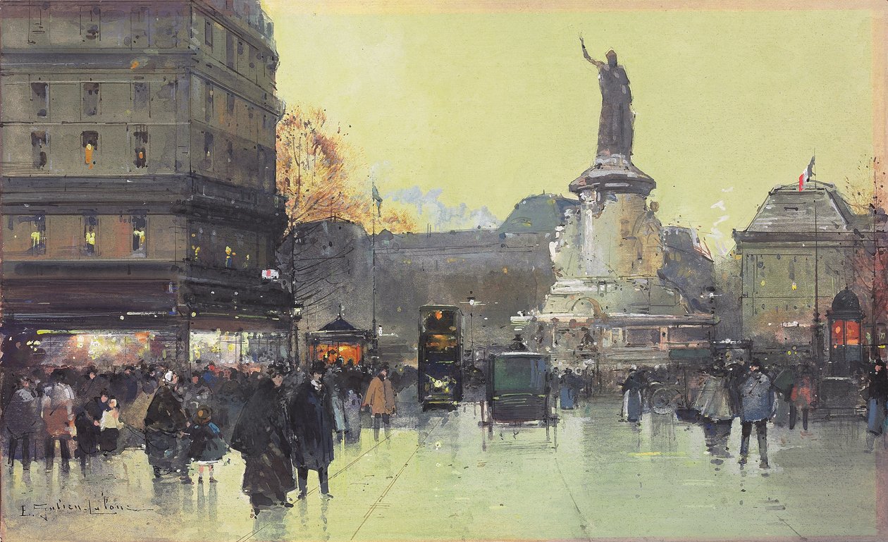 Köztársaság tér, Párizs alkotó: Eugene Galien Laloue