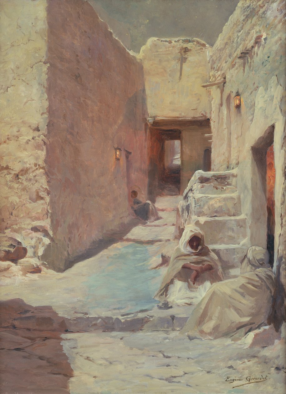 Utcai jelenet arabokkal (olaj, vászon) alkotó: Eugene Alexis Girardet