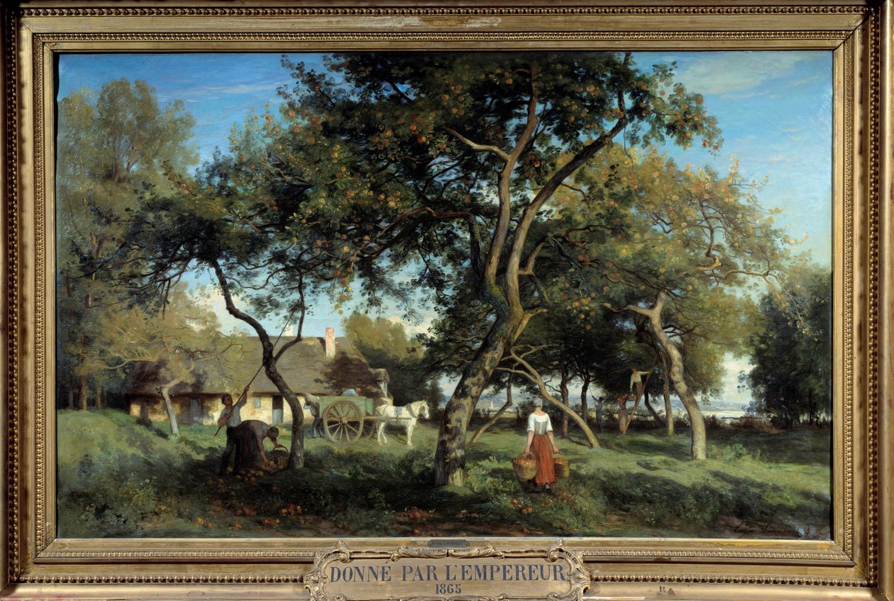 Almaszedés Normandiában 1865-ben. Eugene Lavieille (1820-1889) festménye alkotó: Eugene Antoine Samuel Lavieille