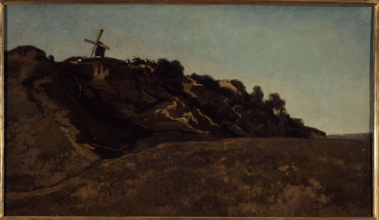 Montmartre látképe, 1848 körül (festmény) alkotó: Eugene Antoine Samuel Lavieille