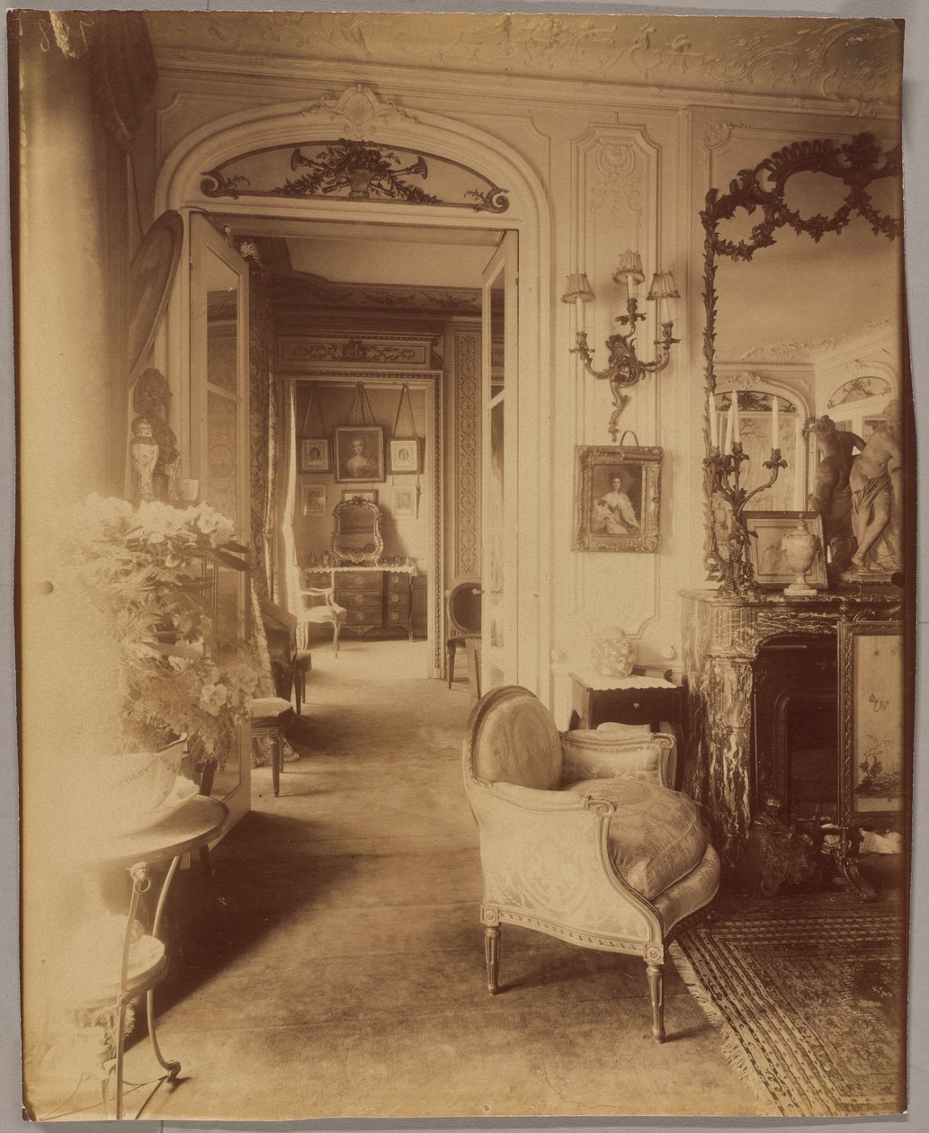 Mlle Sorel enteriőrje, a Comédie-Française művésze, Champs-Élysées sugárút alkotó: Eugène Atget