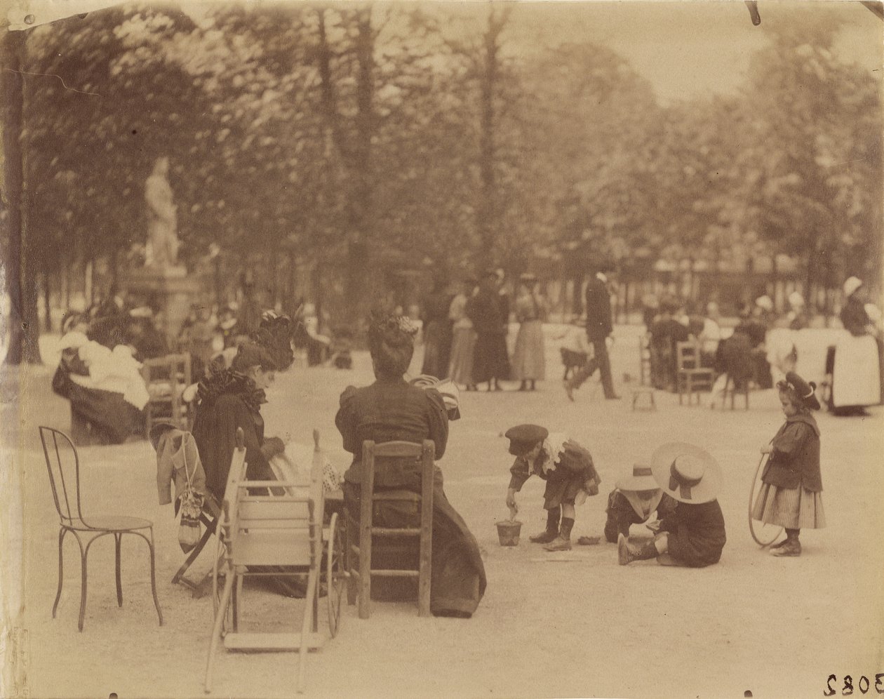 Nők és gyermekek a Luxembourg-kertben alkotó: Eugène Atget