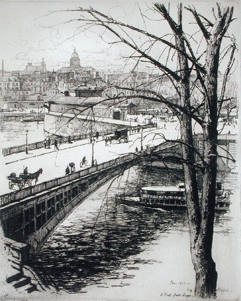 Pont St. Louis, a "Du Ier au XXeme: Les Arrondissements de Paris..."-ból, 1903-ban (rézkarc) alkotó: Eugene Bejot