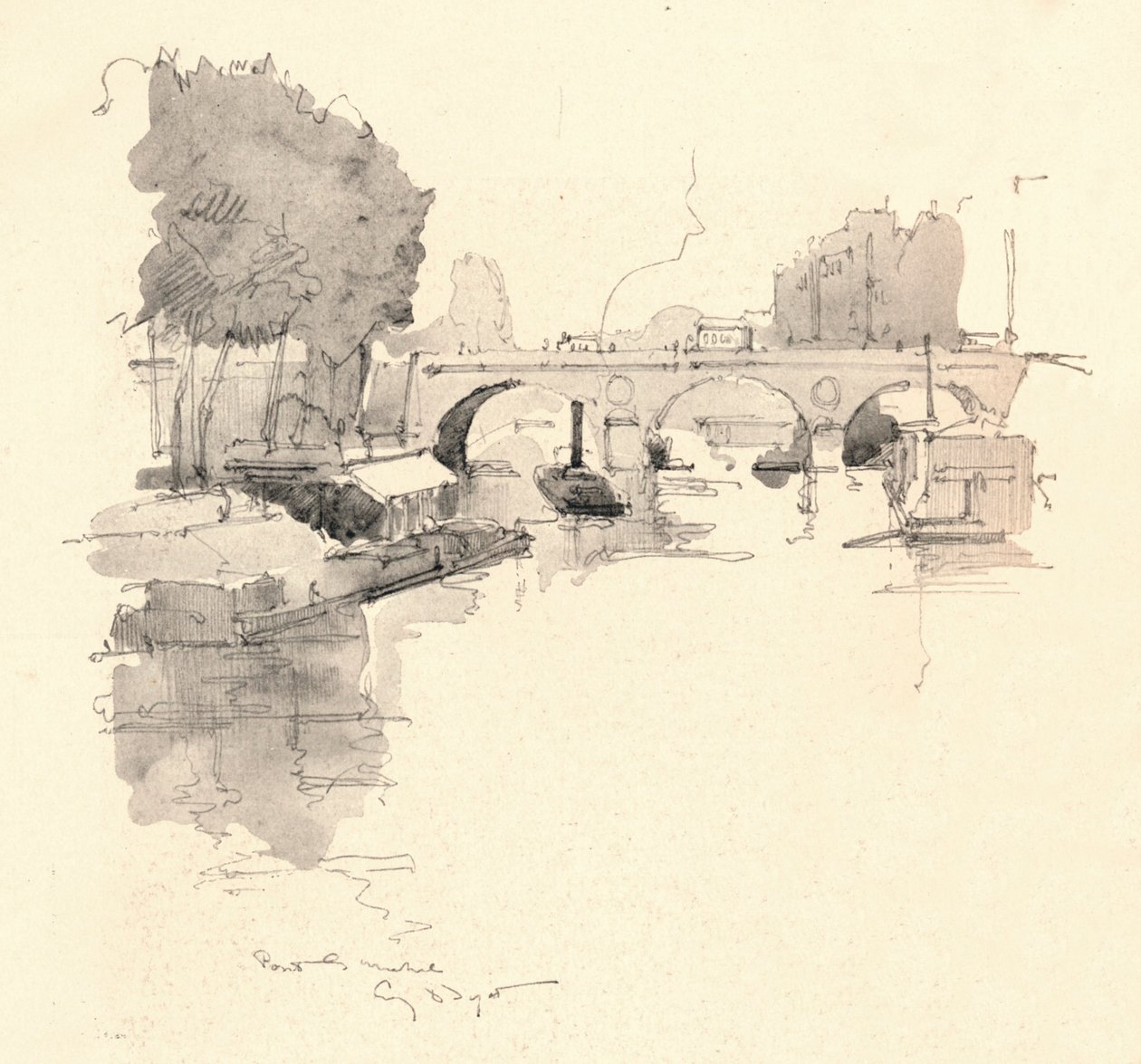 A Pont St Michel, 1915 alkotó: Eugene Bejot
