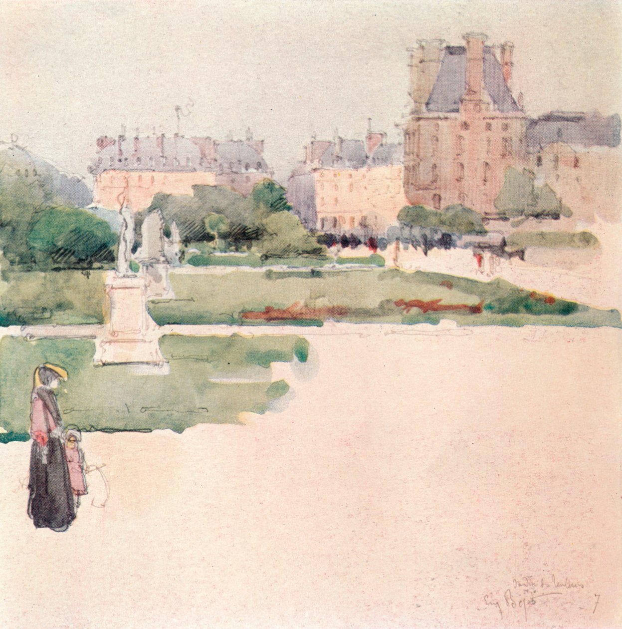 A Tuileries-kertek, 1915 alkotó: Eugene Bejot