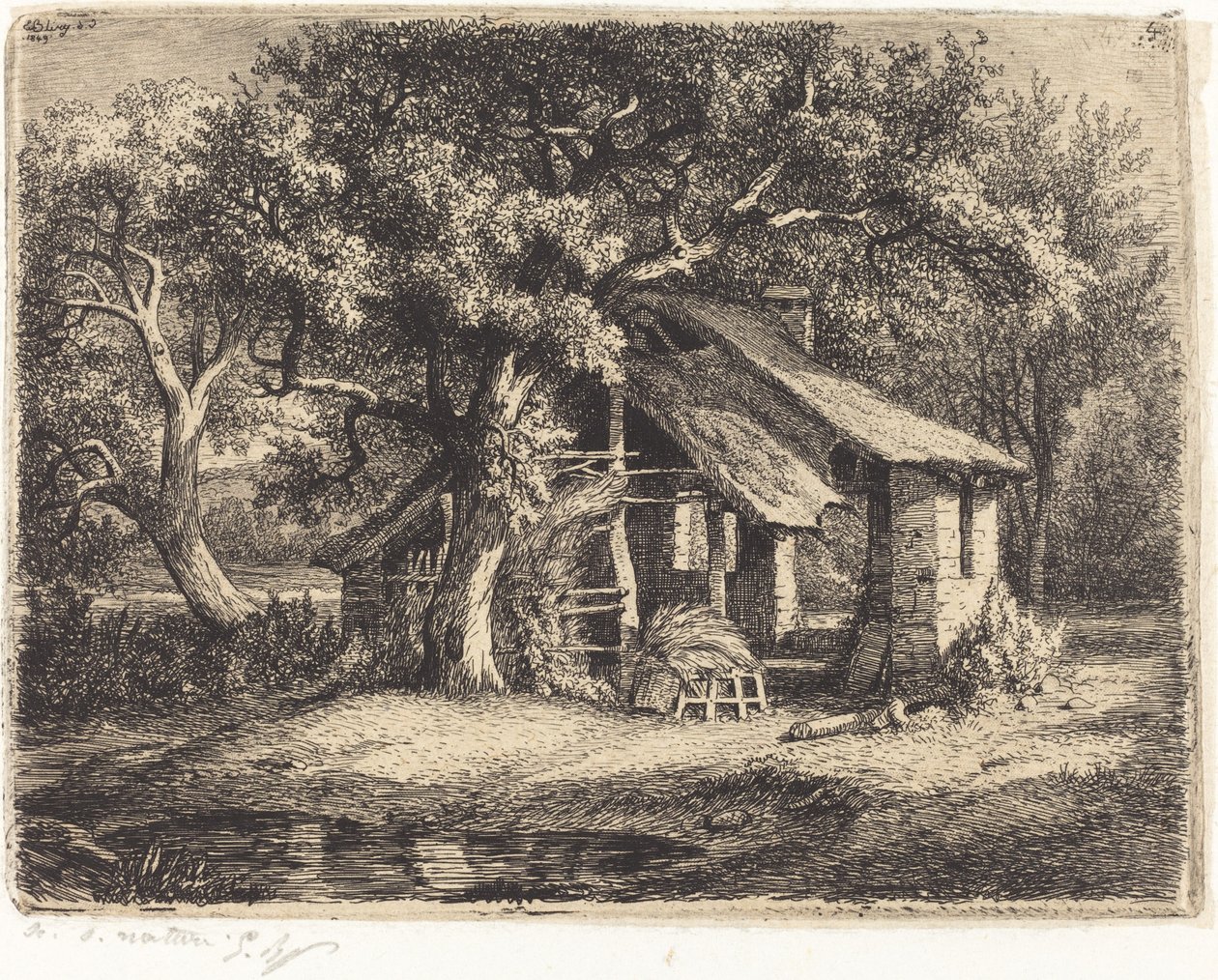 Kunyhó körtefával, 1849-ben jelent meg. alkotó: Eugene Bléry