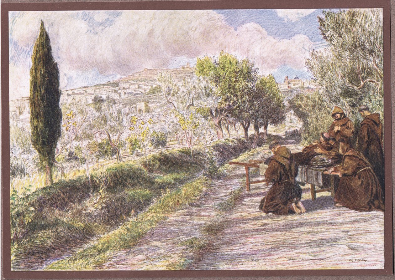 Szent Ferenc megáldja Assisi városát, 1919 alkotó: Eugene Burnand
