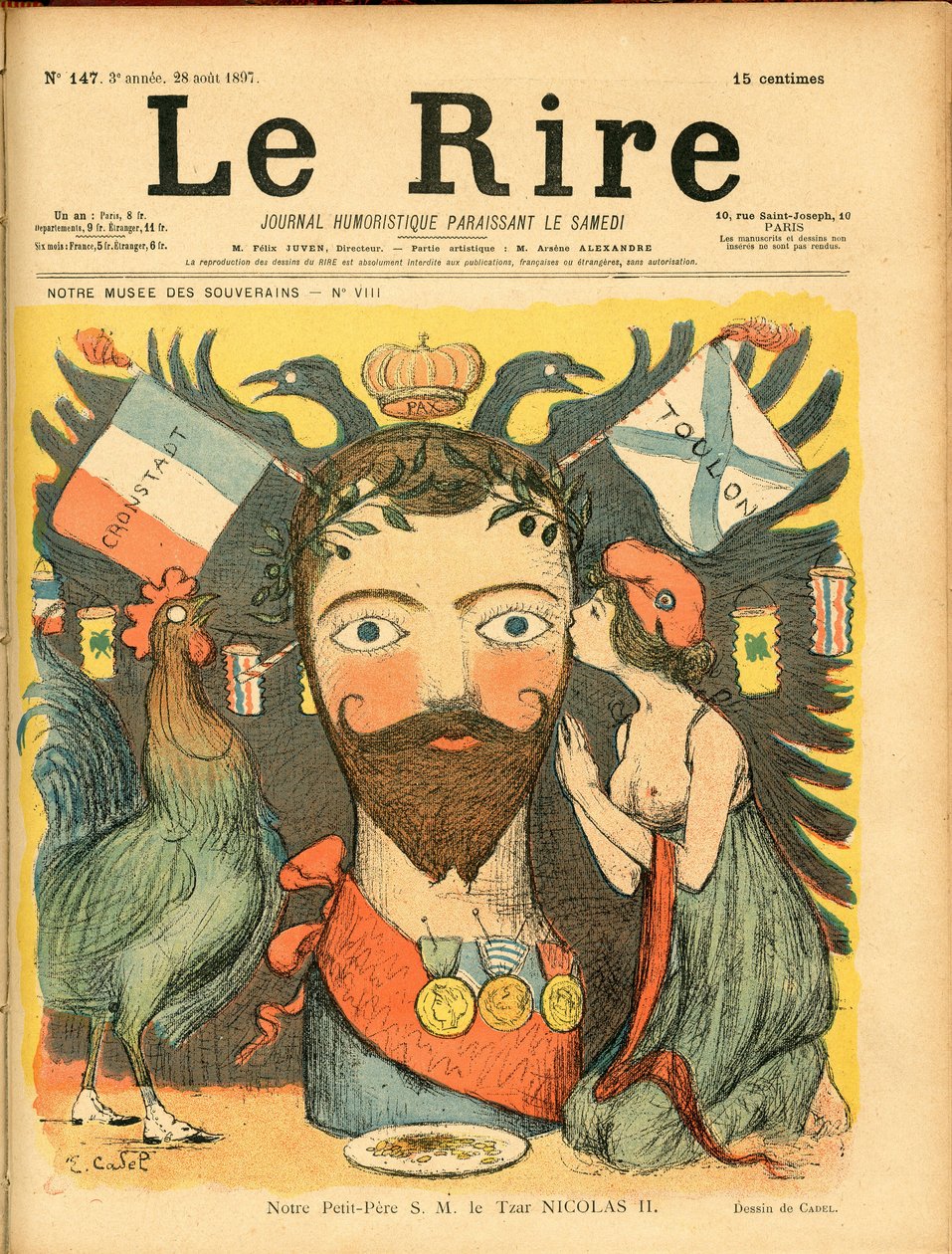 A „Le Lire” borítója, szatirikus színű alkotó: Eugene Cadel