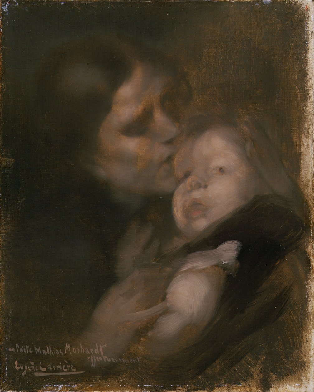 Anya és gyermeke (olaj, vászon) alkotó: Eugène Carrière