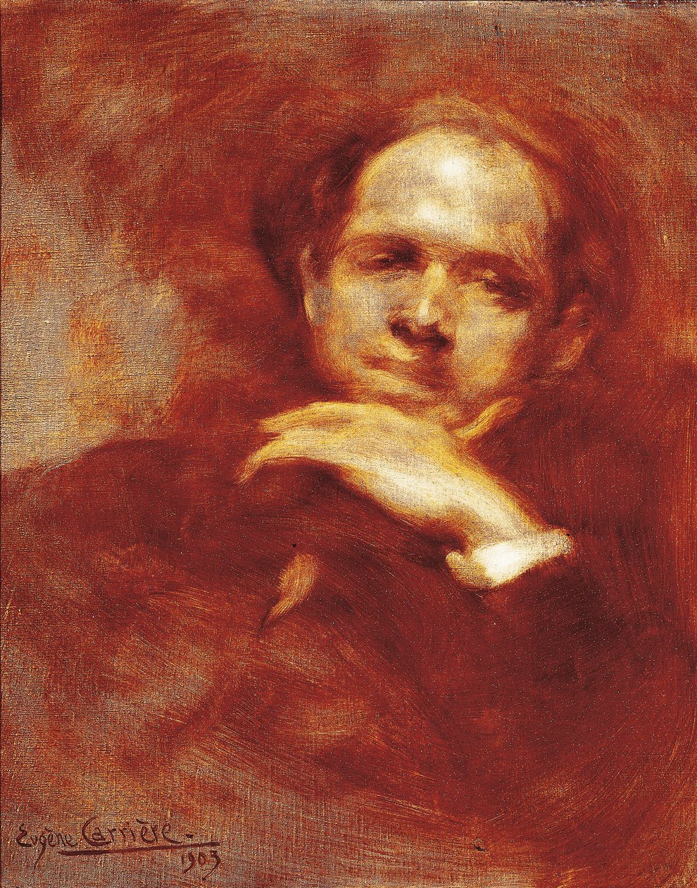 Pau Casals gordonkaművész, karmester és spanyol zeneszerző (1876-1973) portréja 1903 (olaj, vászon) alkotó: Eugène Carrière