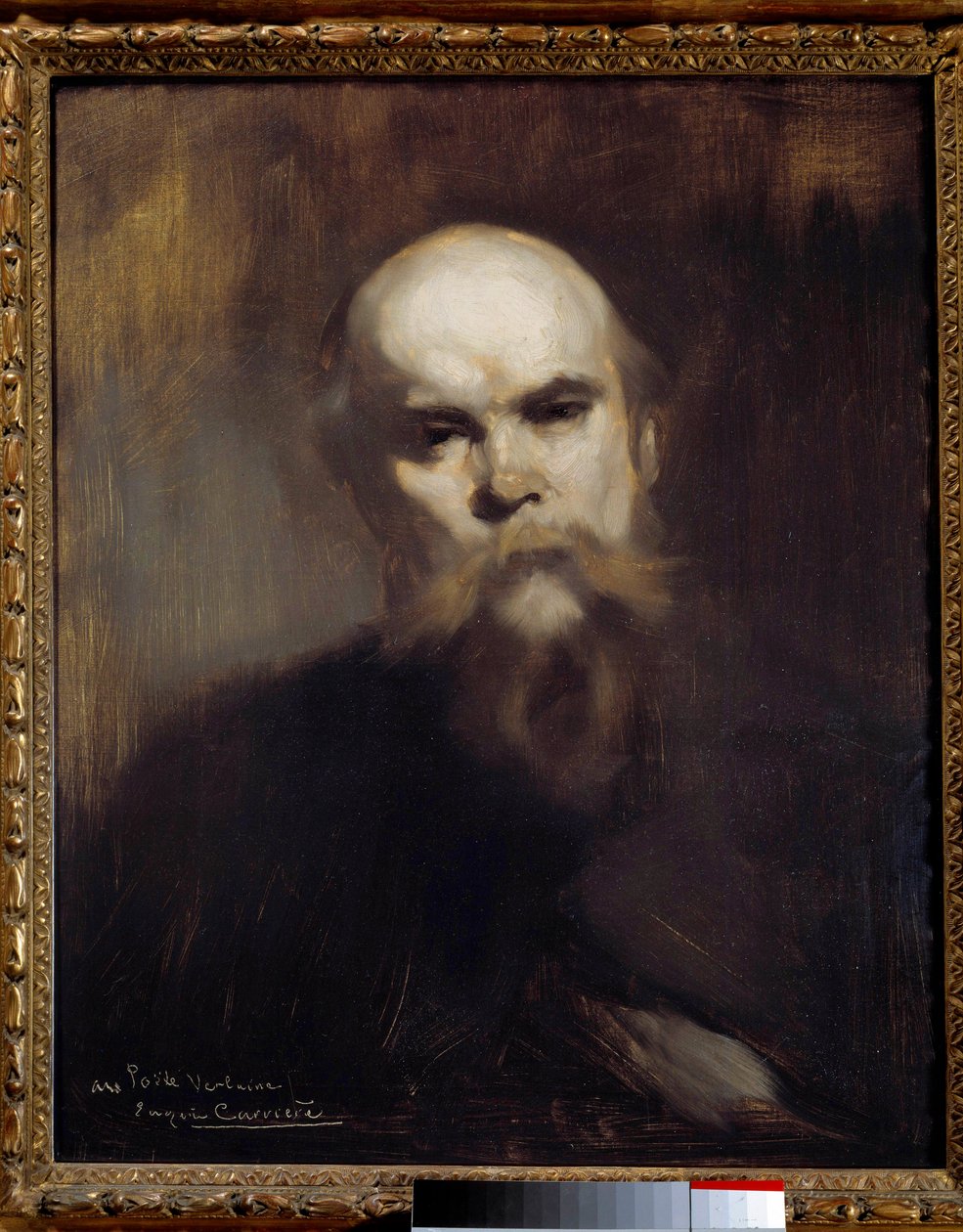Paul Verlaine francia költő portréja (1844-1896) Eugene Carriere (1849-1906) festménye 1891 V. 0,61 x 0,51 m. Párizs, Musee d
