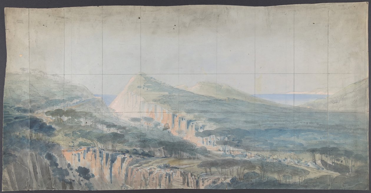 Színpadi díszlet az Opérában, Párizs, 1830-90. alkotó: Eugene Ciceri