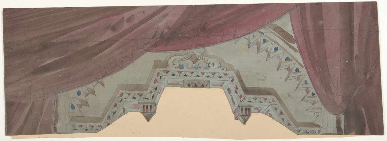 Színpadi díszlet az Opérában, Párizs, 1830-90. alkotó: Eugene Ciceri