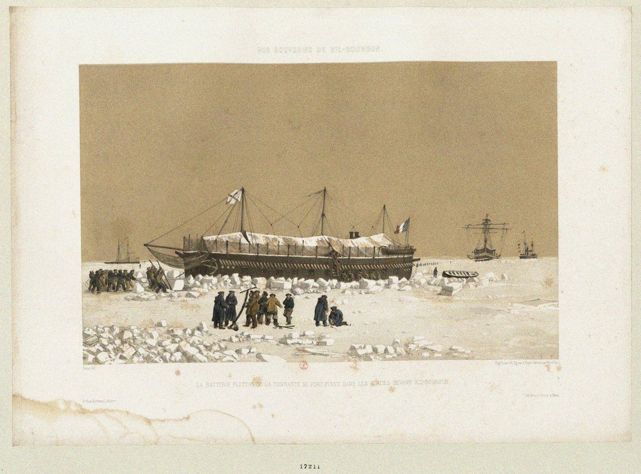 A Tonnante lebegő üteg a jégben Kinburn közelében, 1856 alkotó: Eugene Ciceri