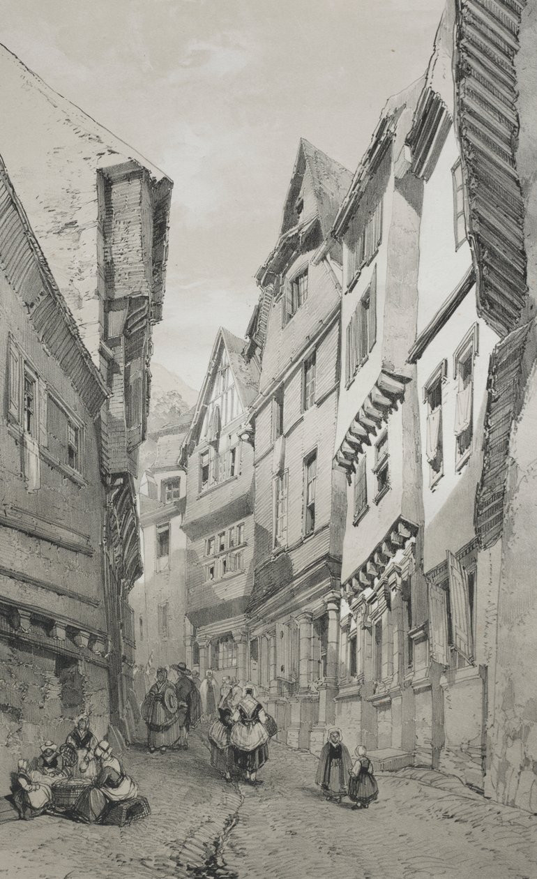 Festői és romantikus utazások az ókori Franciaországban. Bretagne: Morlaix alkotó: Eugene Ciceri