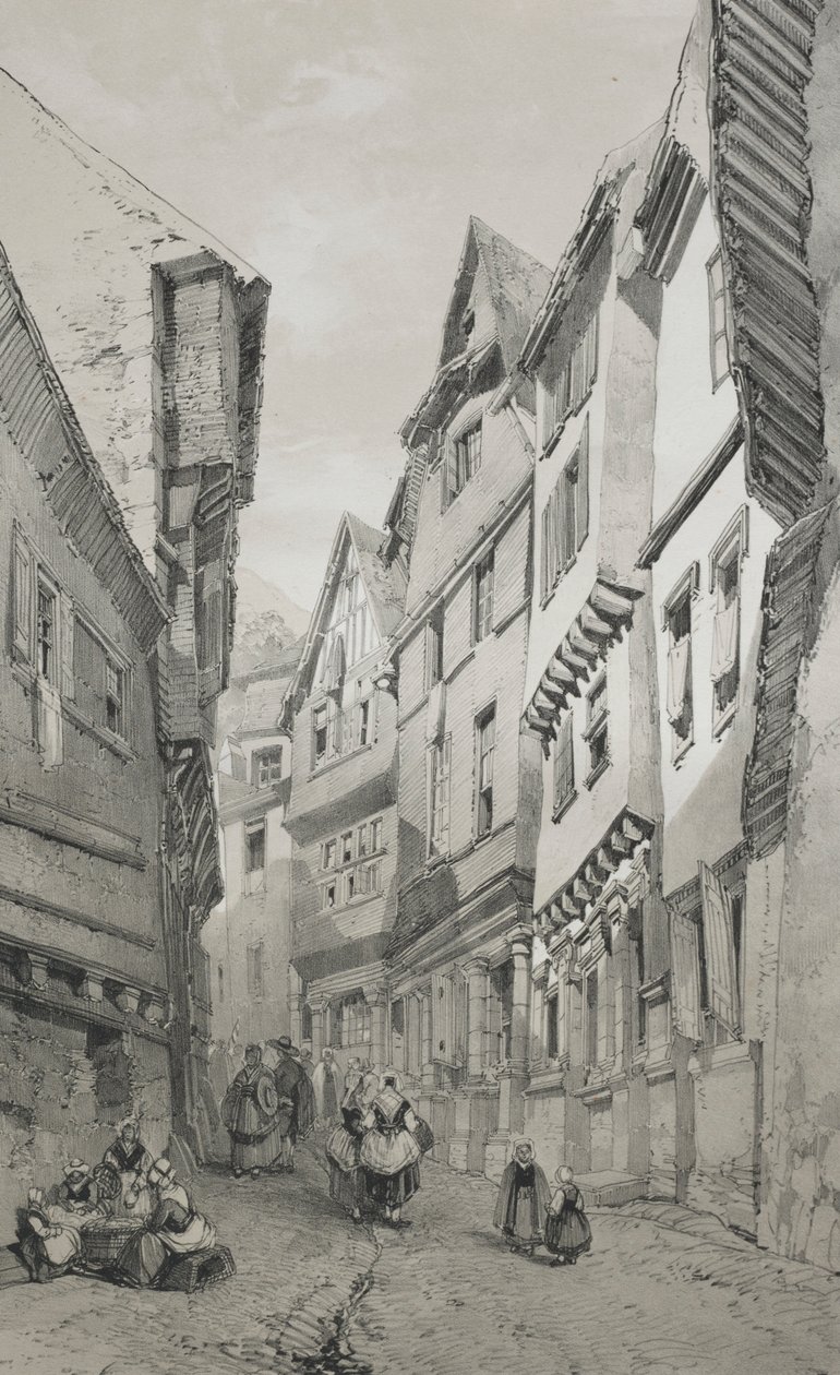 Festői és romantikus utazások az ókori Franciaországban. Bretagne: Morlaix. alkotó: Eugene Ciceri