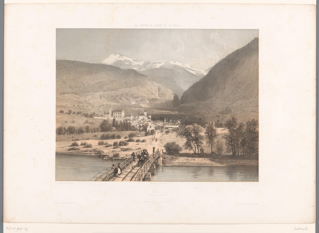 Kilátás a Rhone-i hídra levél Látnivalók Svájcban, Savoyában és Tirolban La Suisse, la Savoie és le Tirol alkotó: Eugene Ciceri