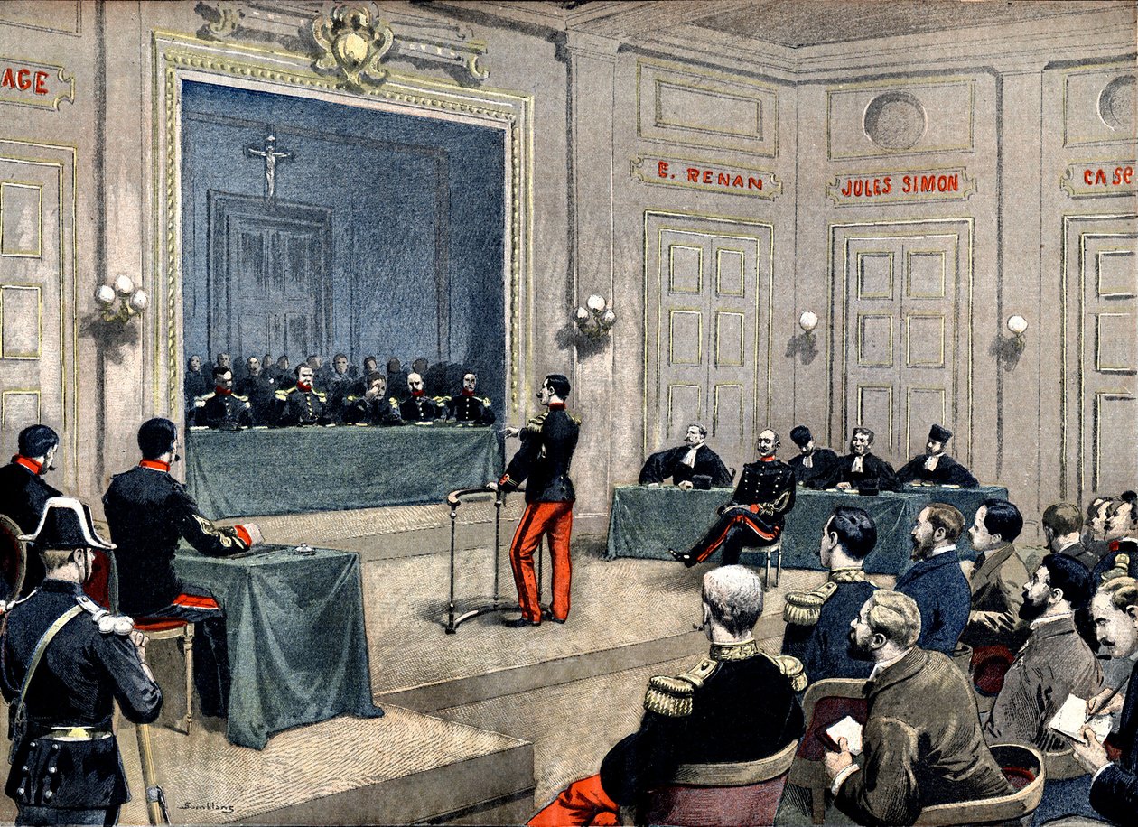 Alfred Dreyfus kapitány a haditanács előtt alkotó: Eugene Damblans