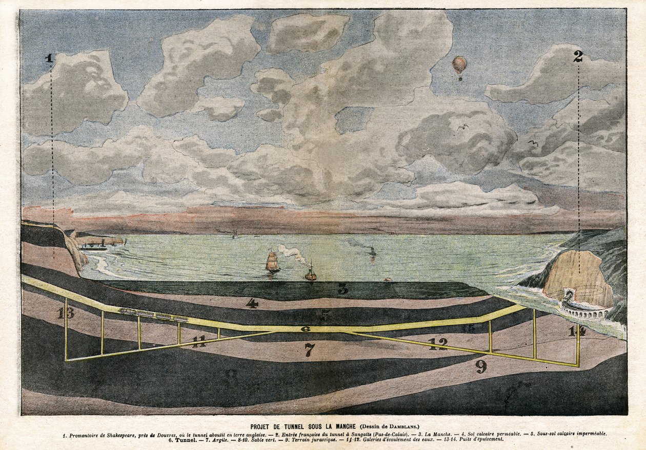 Channel Tunnel Project between Dover and Sangatte alkotó: Eugene Damblans