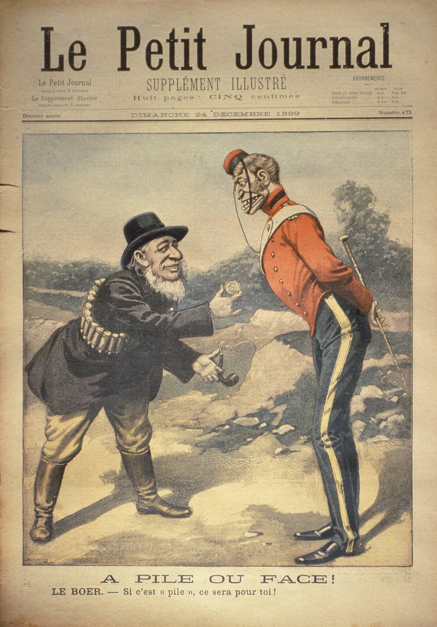 Fej vagy írás! A búr: - Ha a farka neked való!, a Le Petit Journal címlapja, 1899. december 24. alkotó: Eugene Damblans