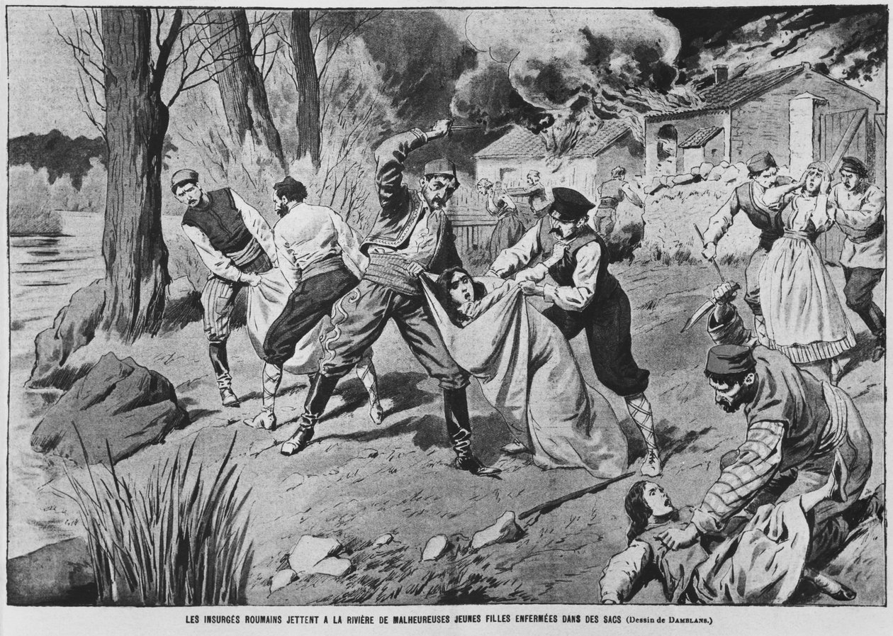 A román parasztfelkelés, illusztráció a "Le Pelerin" 1907. április 7-i számából. alkotó: Eugene Damblans