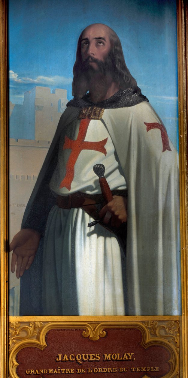 Jacques de Molay (Molai) (kb. 1243-1314), a templomosok utolsó nagy mesterének portréja. Amaury-Duval (1808-1885) festménye. Versailles-i Múzeum. alkotó: Eugene Emmanuel Amaury Duval