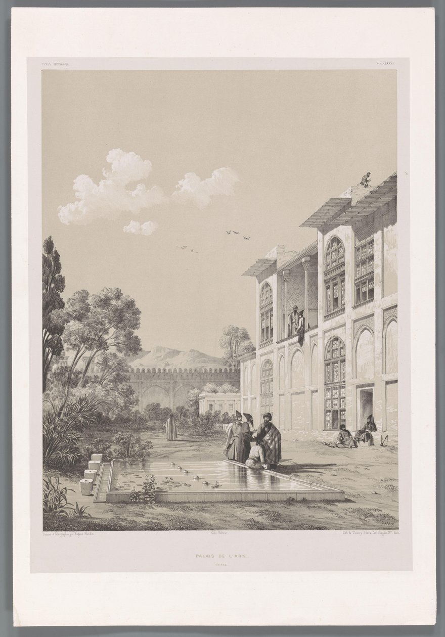 Kilátás a Karim Khan Arg kertjére Palais de l