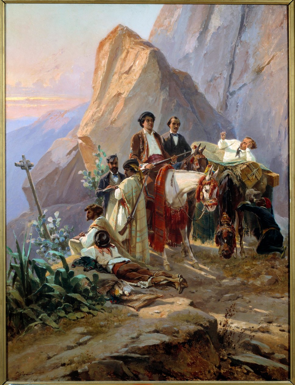 Alexandre Dumas és barátai 1846-ban készített szuvenír Párizsból Cádizba (olaj, vászon) alkotó: Eugene Giraud