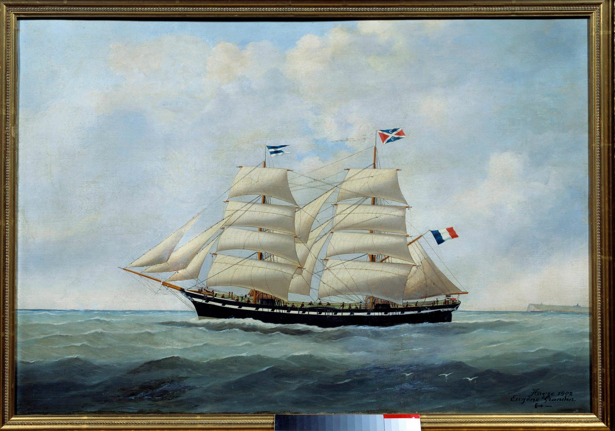 Le brick Union (a tőkehal halászatához) Eugene Margueritte-Grandin festménye dit Eugene Grandin (1833-1916) 1904 V. 0,57x0,81 m Fecamp, musee des Terres Neuvas - The brig Union. (tőkehal horgászat) Eugene Grandin festménye (1833-1916) alkotó: Eugene Grandin