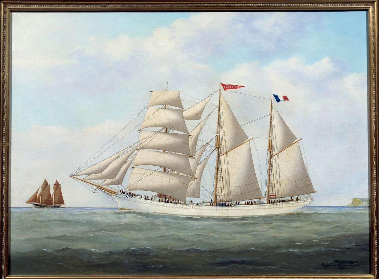 Le trois matats Szent Simon Eugene Margueritte-Grandin festménye Eugene Grandinnál (1833-1916) 1908 V. 0,6x0,8 m Fecamp, Új-Fundland Múzeuma alkotó: Eugene Grandin