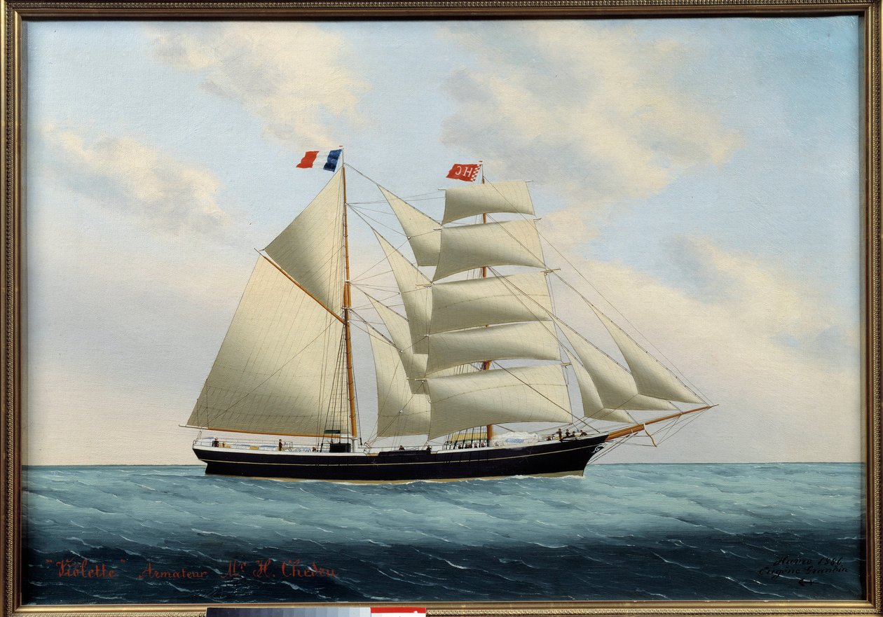 A brig Violet. Eugene Margueritte-Grandin festménye Eugene Grandinnál (1833-1916) alkotó: Eugene Grandin
