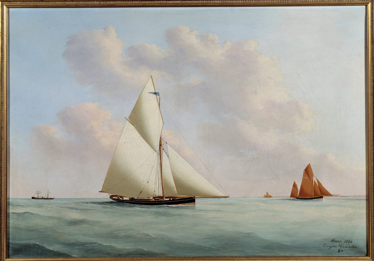 A Sylphe jacht a regattán. Eugene Margueritte-Grandin festménye Eugene Grandinnál (1833-1916) alkotó: Eugene Grandin