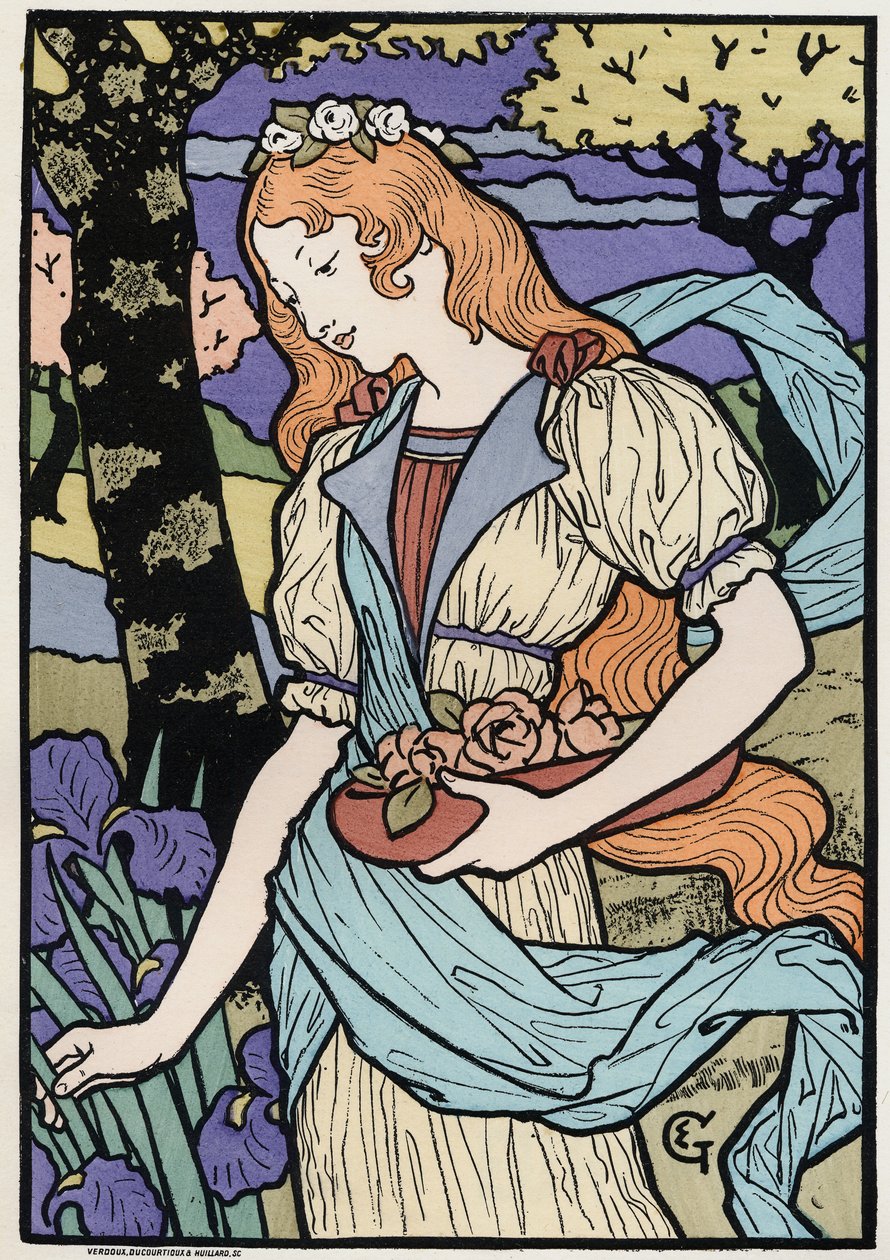 Művészet. Nők szecessziós stílusban. Illusztráció: E. Grasset, Franciaország, 1890 körül (poszter) alkotó: Eugene Grasset